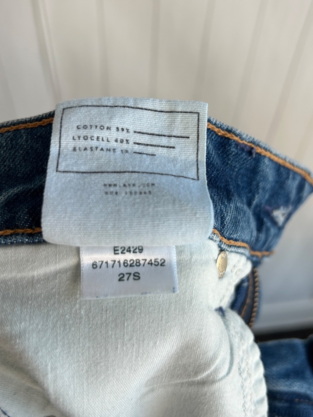 AYR size 27S The Secret Sauce Jeans blue medium wash straight loose leg FLAWED - Picture 9 of 11